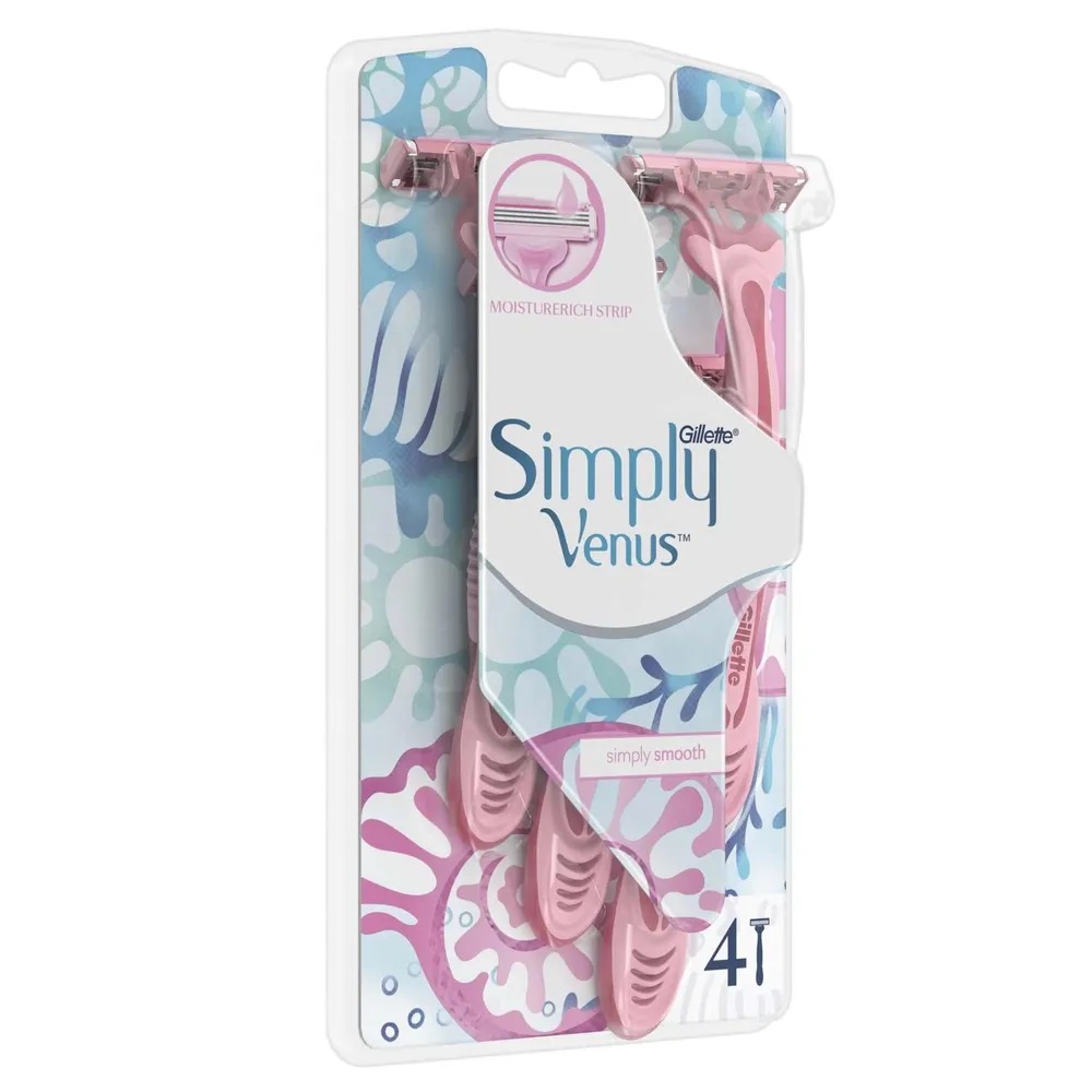 Venus Simply 3 Бритвы одноразовые 4шт  Venus Simply 3 Бритвы одноразовые 4шт