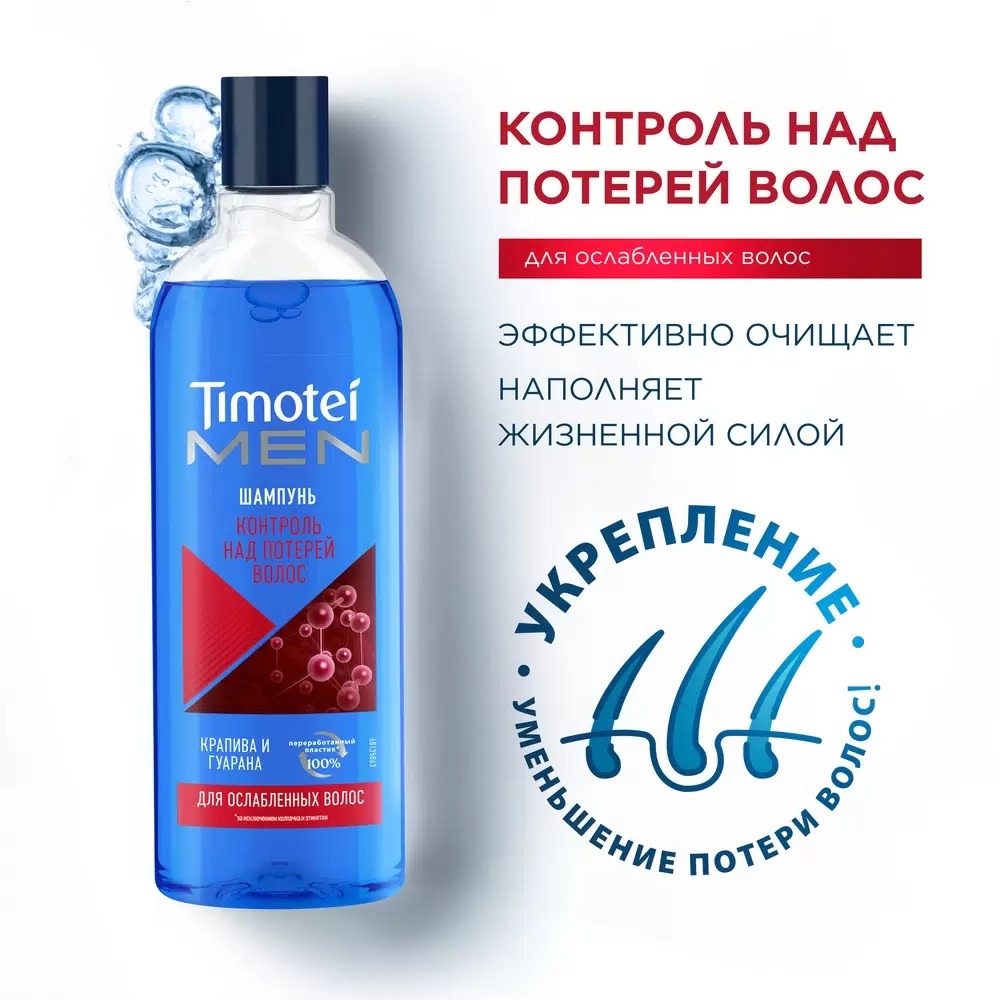 Timotei шампунь для мужчин Контроль над потерей волос 400мл