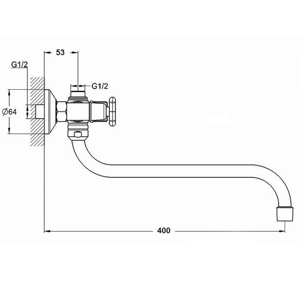 RAIN Смеситель д/ванны 40см