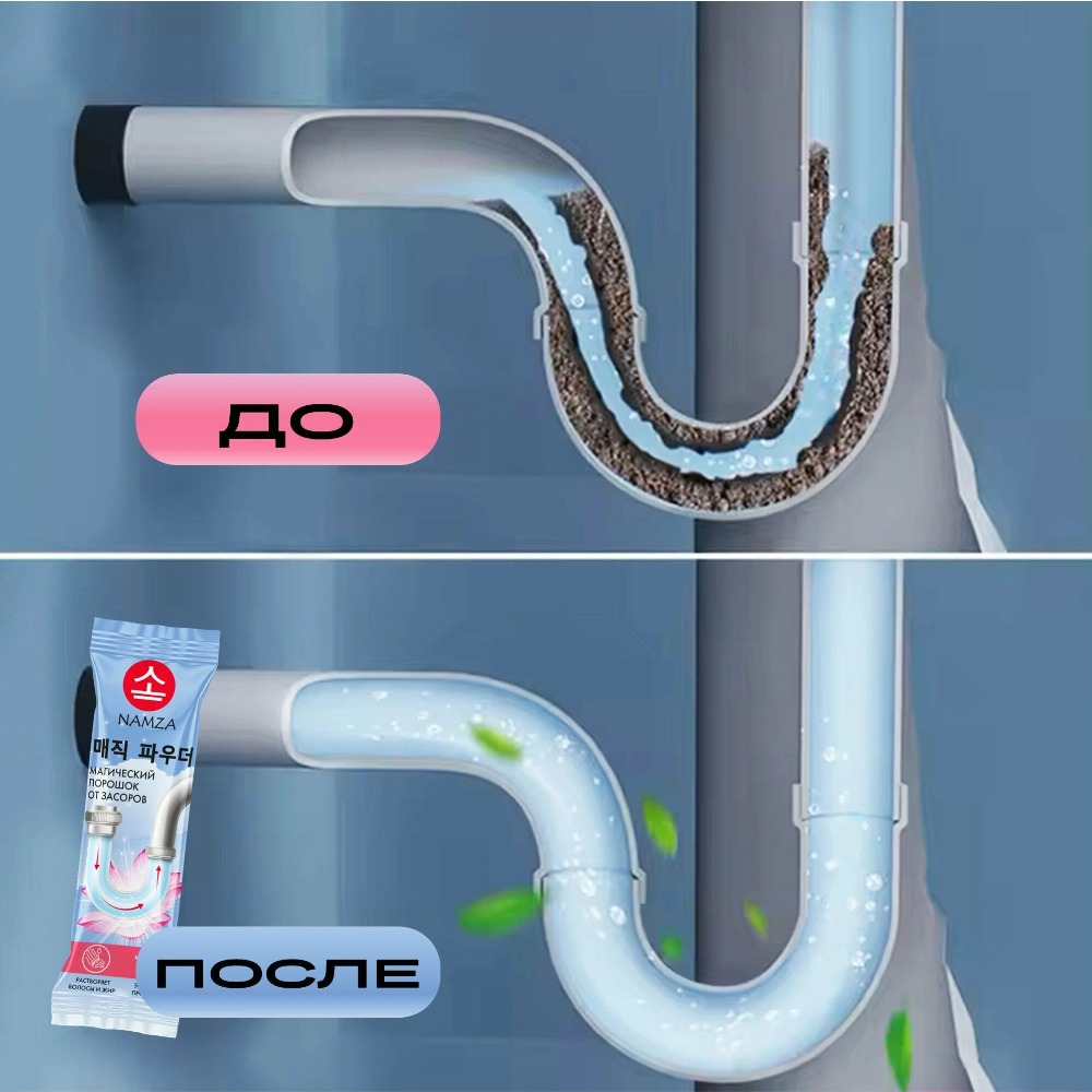 NAMZA Порошок для устранения засоров в канализацион.трубах 4шт*30г