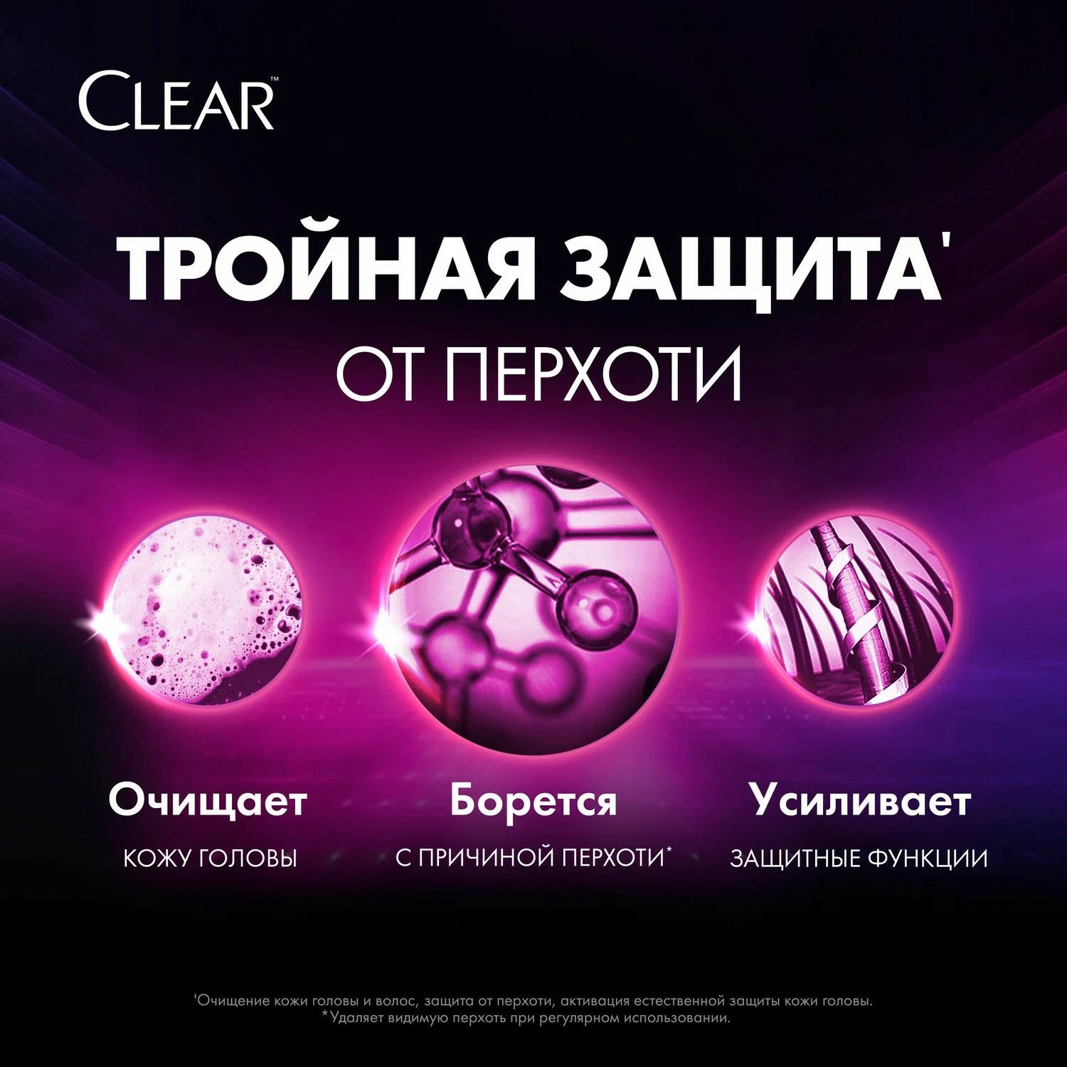 Clear шампунь 400мл (Интенсивное увлажнение, против перхоти)