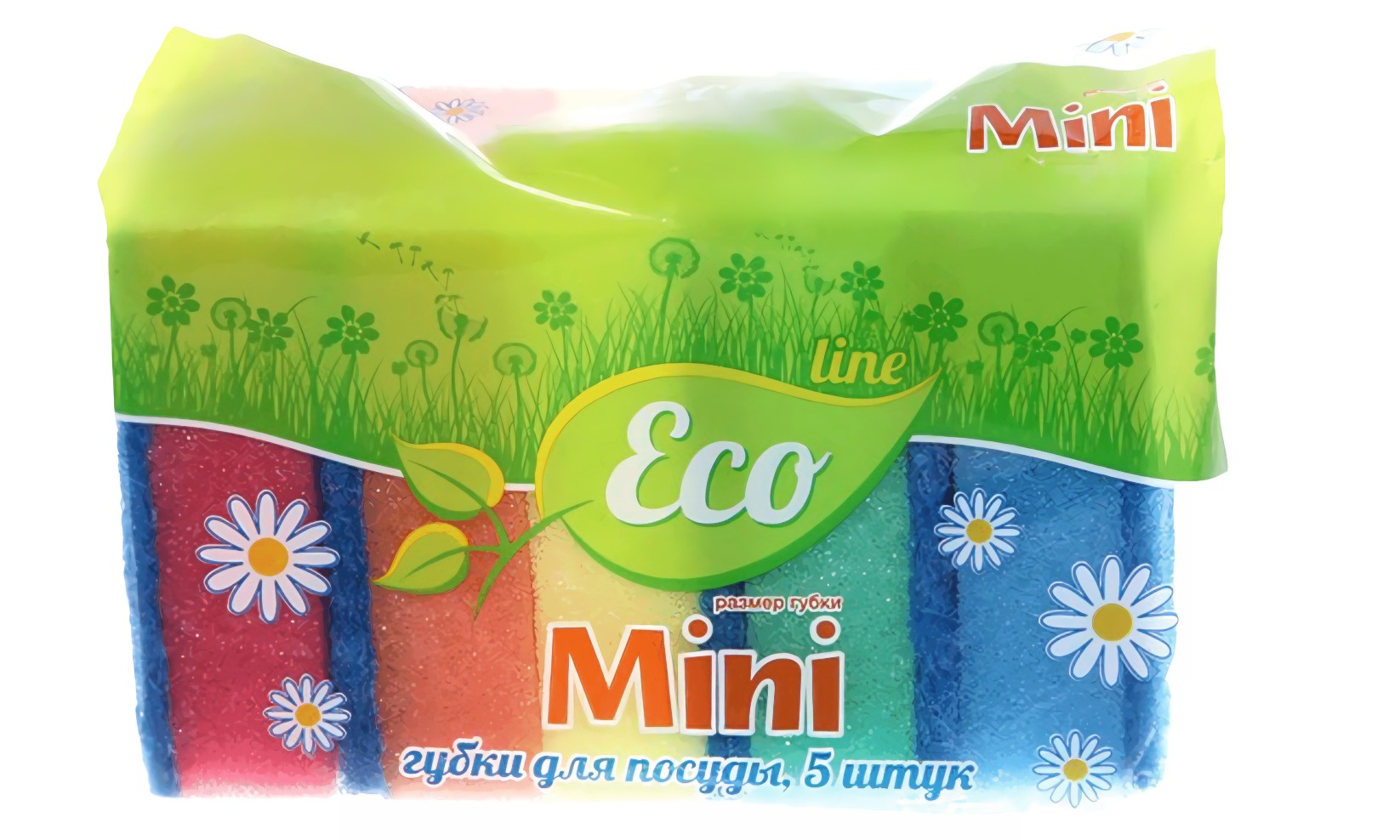 Губки Eco Line для посуды Mini/Стандарт 5шт