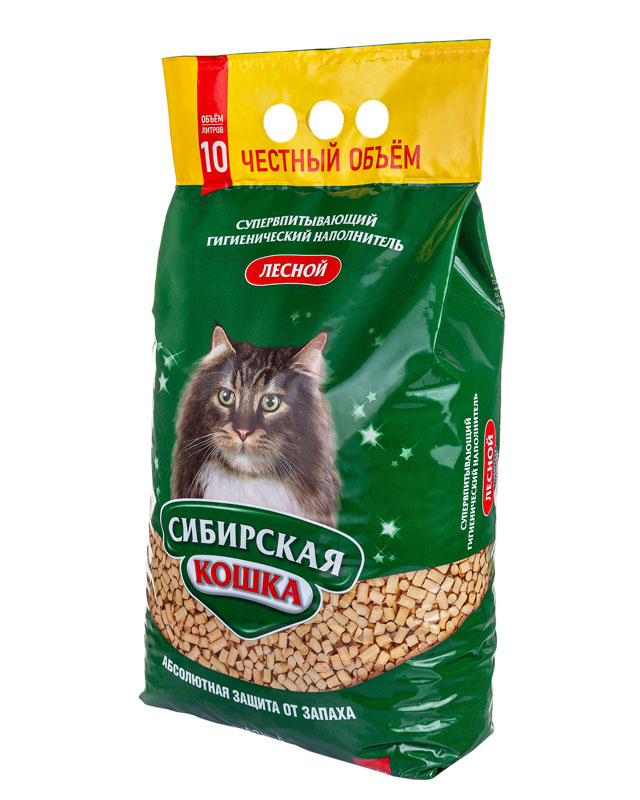 Сибирская кошка Наполнитель Лесной 10л