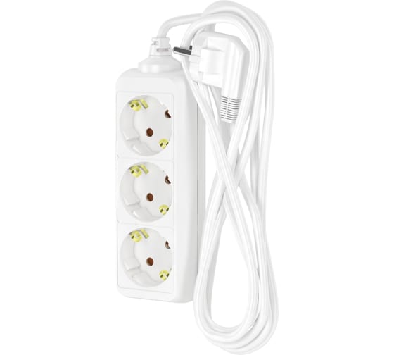 Удлинитель сетевой "Фотон" 16-53Е (1х3) 5м 16А с заземл.,белый