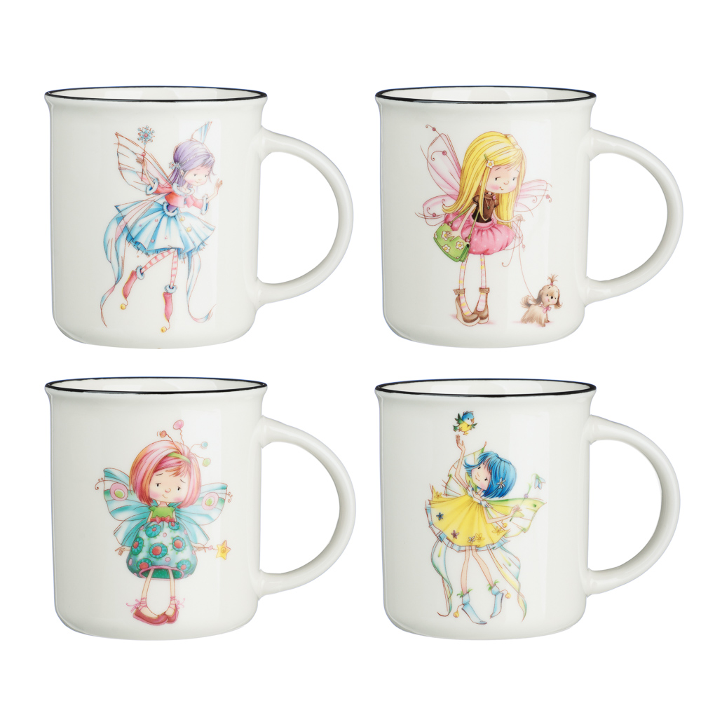 MILLIMI Кружка Принцессы, фарфор, 4 дизайна, 310мл