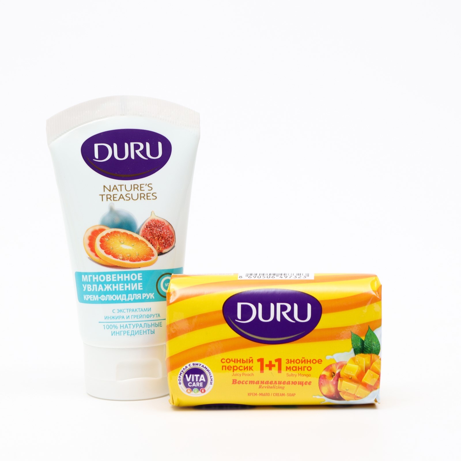 Duru (мыло Персик&Манго 80гр+крем для рук Инжир 75мл) 