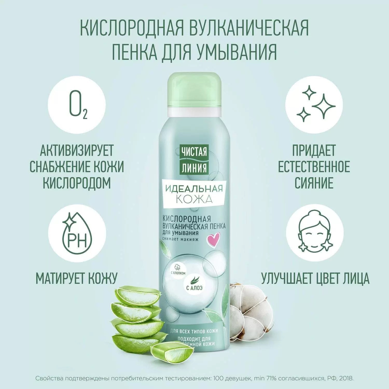 Чистая линия Идеальная кожа пенка для умывания Вулканическая 150мл