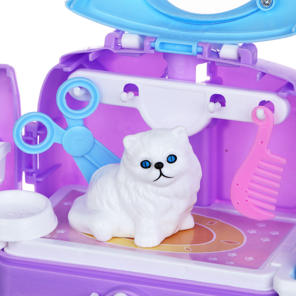 ИГРОЛЕНД Питомец в чемодане с акс., РР, ABS, 10,6*6,5*15см, 2 дизайна