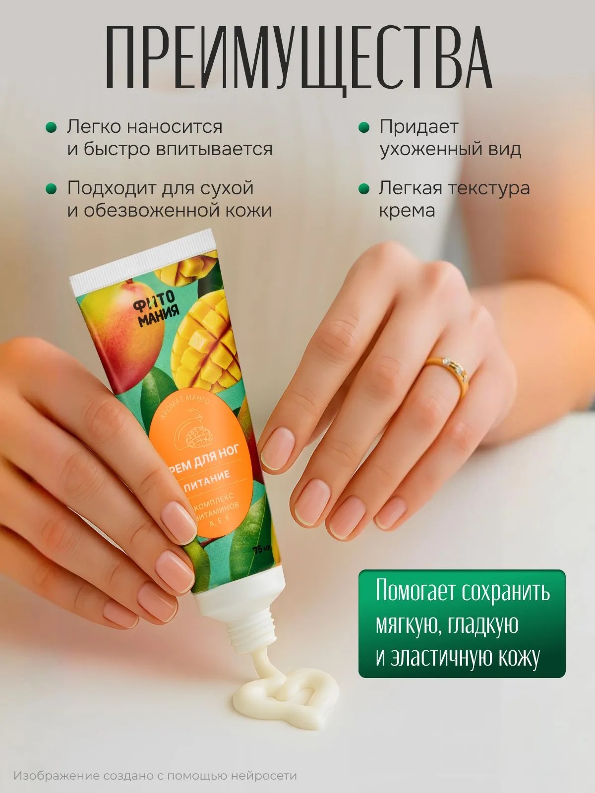 Фитомания Крем д/ног питательный с ароматом Банана 75мл
