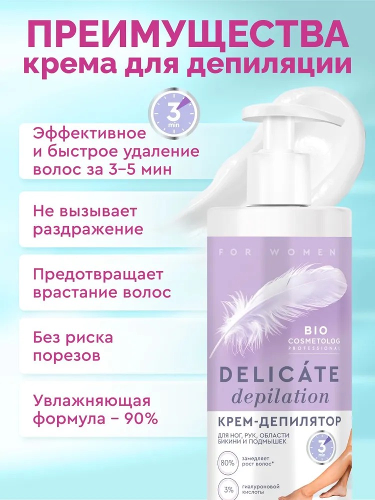 DELICATE DEPILATION Bio Cosmetolog Professional крем-депилятор 200мл