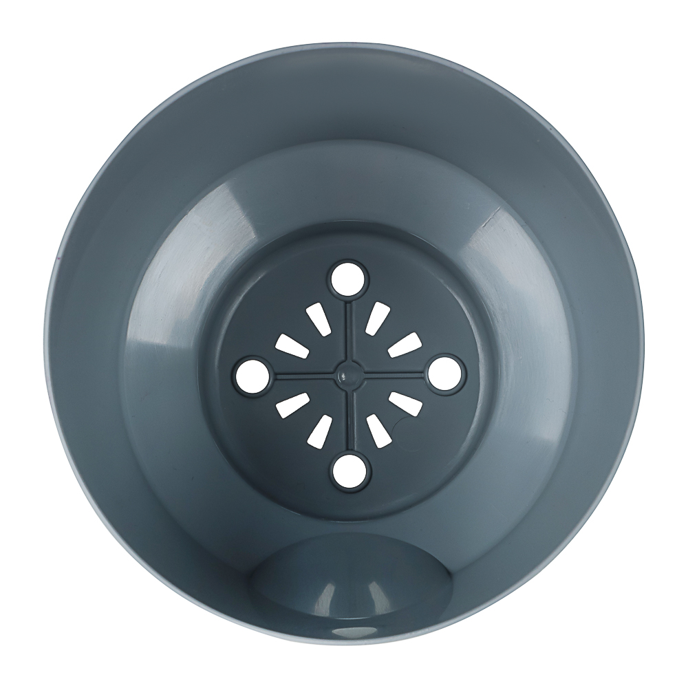 Кашпо Тренд 0,8л, d12см, h11см серый жемчуг пластик