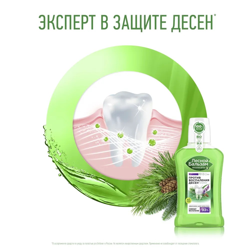 Лесной бальзам ополаскиватель для десен Шалфей/Кедровые орешки 250мл