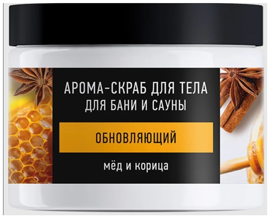 ОС Арома-скраб д/тела/бани/сауны обновляющий Мед и корица 500мл