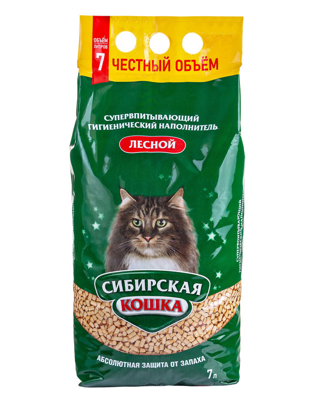 Сибирская кошка Наполнитель Лесной 7л