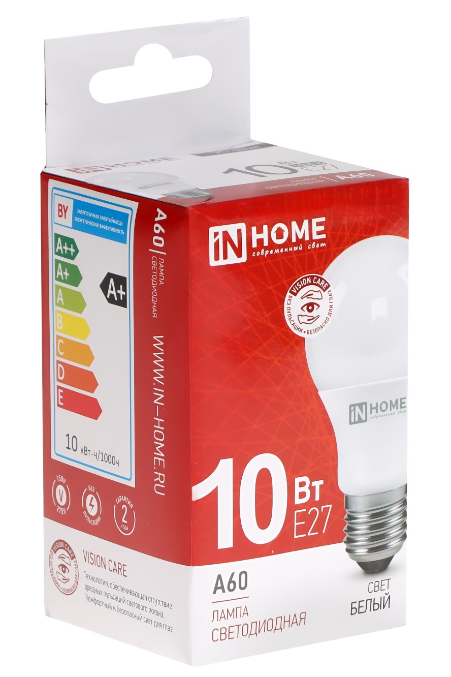Лампа светодиодная LED-A60-VC 10Вт Е27 4000К 950лм шар