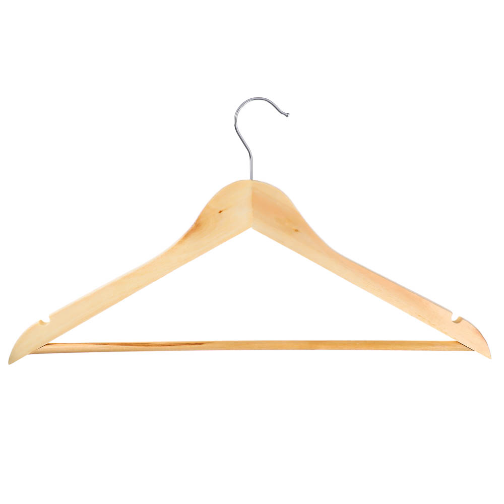 Вешалка для одежды тм VETTA, 45см, деревянная, хром, цвет светлое дерево