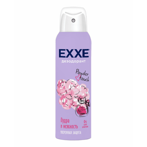 EXXE Дезодорант спрей Powder touch Пудра и нежность 150мл EXXE Дезодорант спрей Powder touch Пудра и нежность 150мл