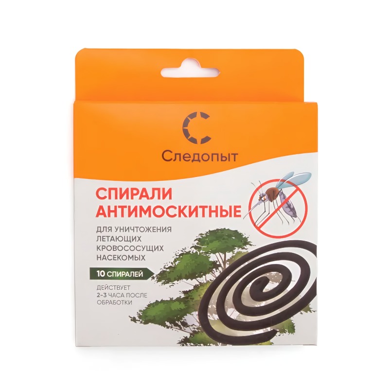 Следопыт Спирали антимоскитные 10 шт коробка с подвесом
