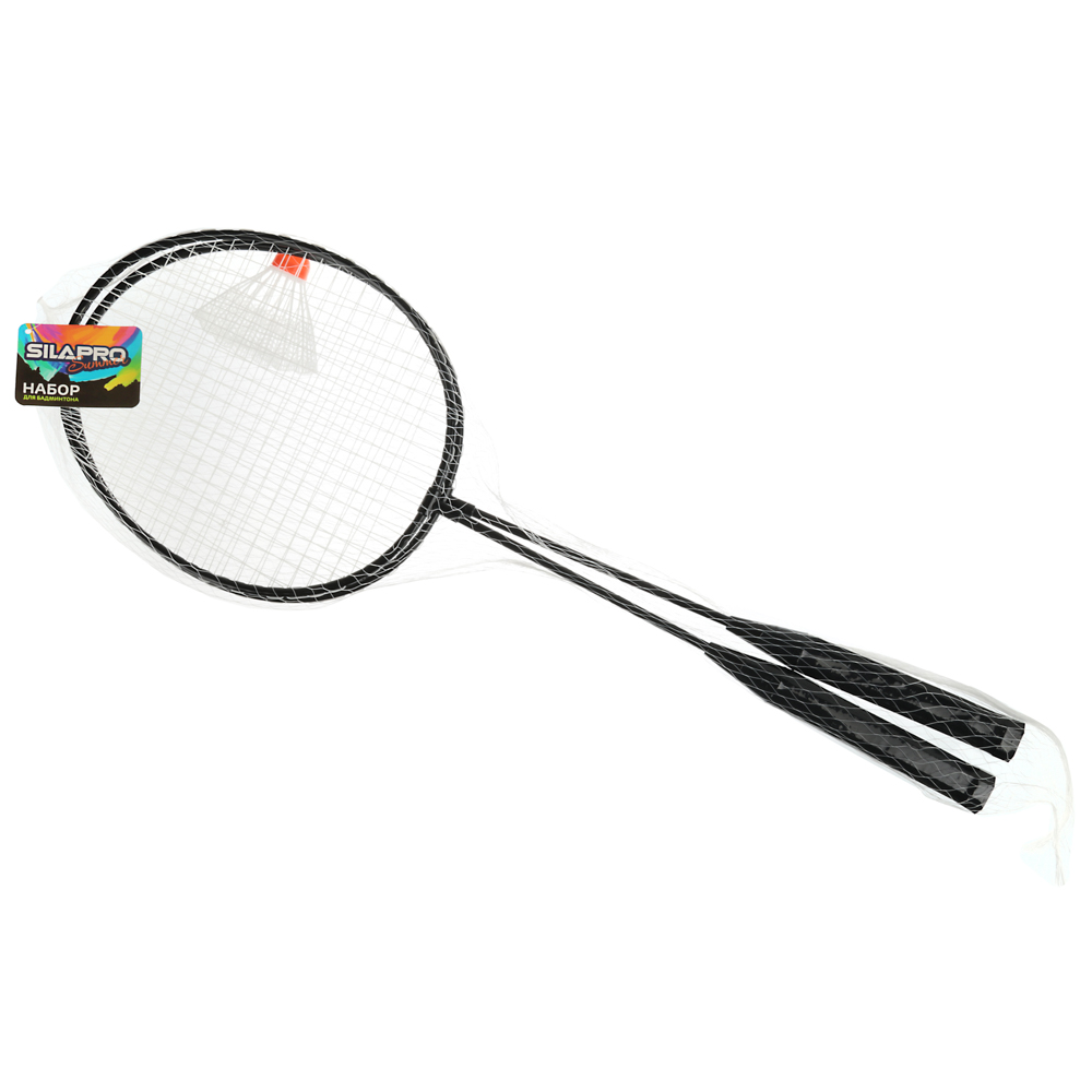 SILAPRO Набор для бадминтона в сетке (ракетка 2шт, волан), металл, пластик