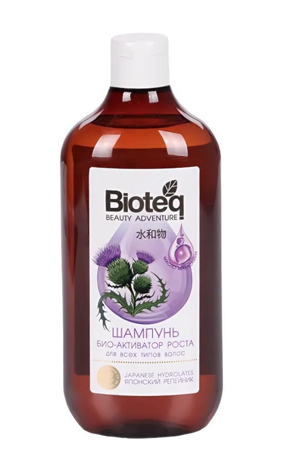 Bioteq Шампунь био-активатор роста для всех типов волос с гидролатом японского репейника 620мл