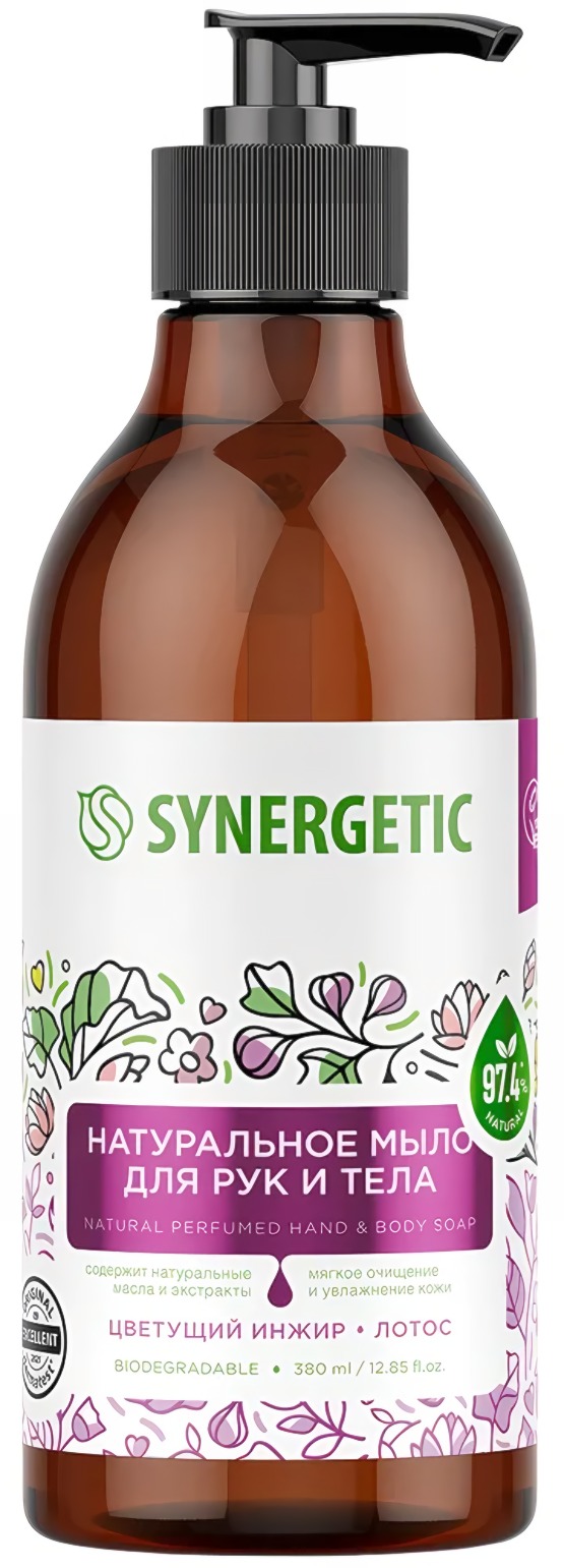 SN Мыло биоразглагаемое натуральное для рук и тела Цветущий инжир и лотос 380мл