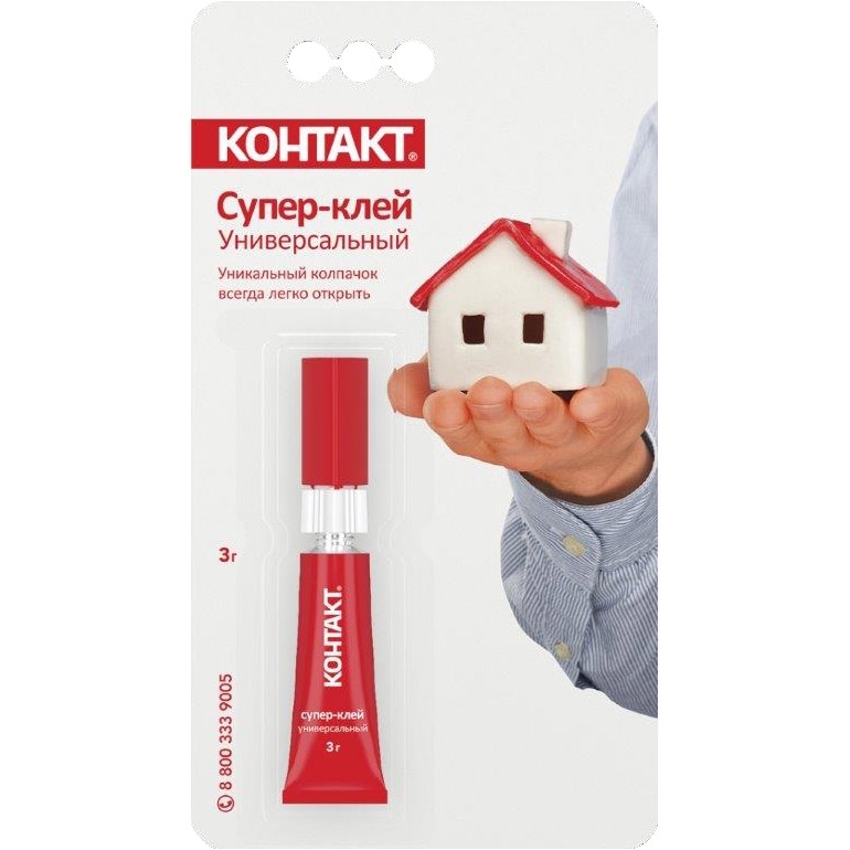 Супер-клей "Контакт" 3гр бл.КМ480-Б03 шоу-бокс