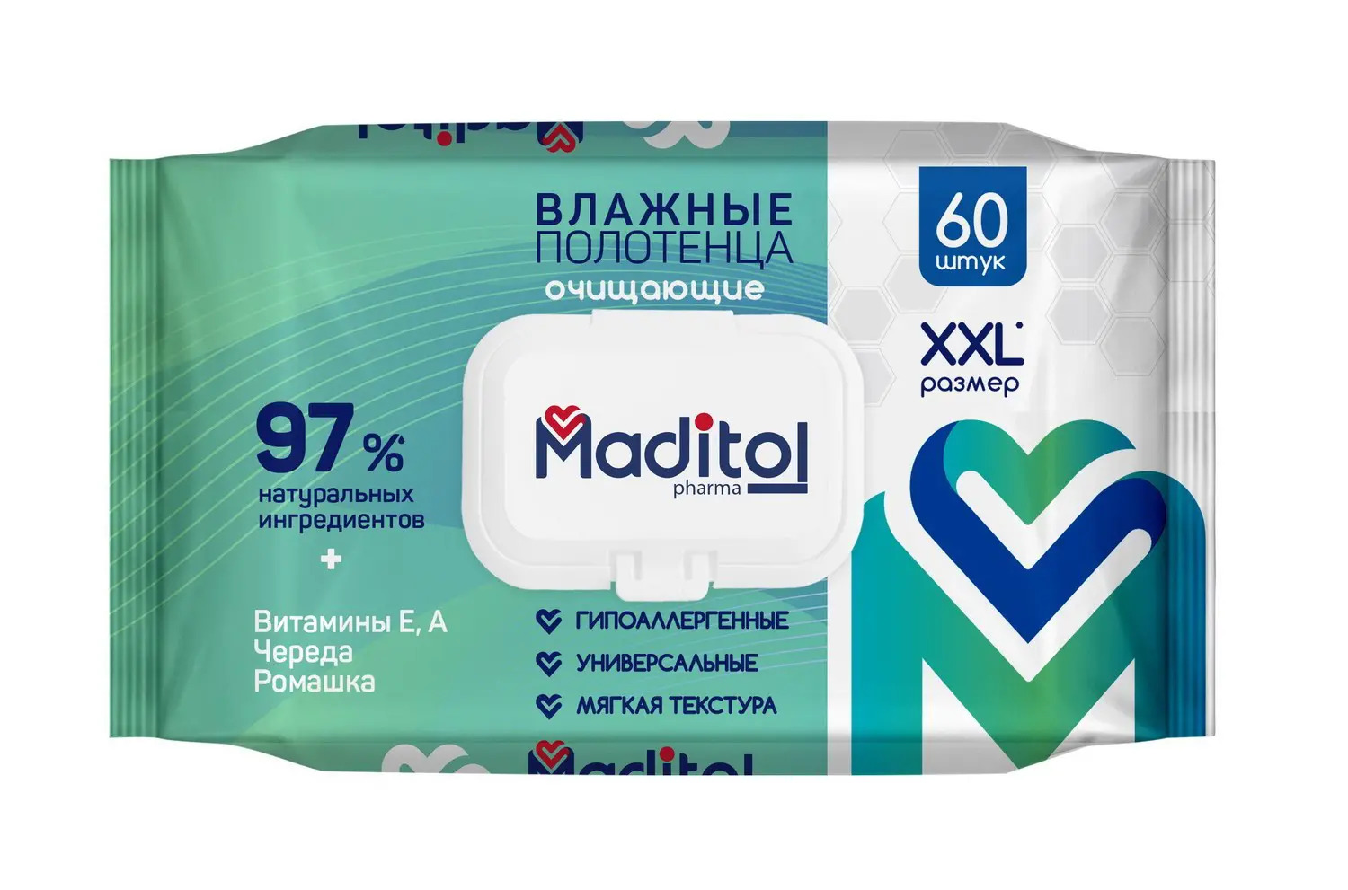 Maditol Влажные полотенца big-pack с крышкой 60шт Maditol Влажные полотенца big-pack с крышкой 60шт