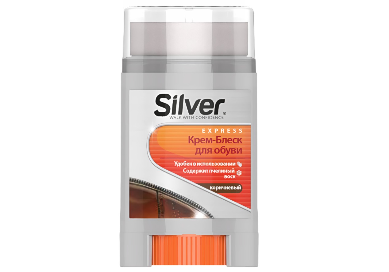 Silver Premium Comfort крем-блеск для обуви коричневый 50мл KS2008-02