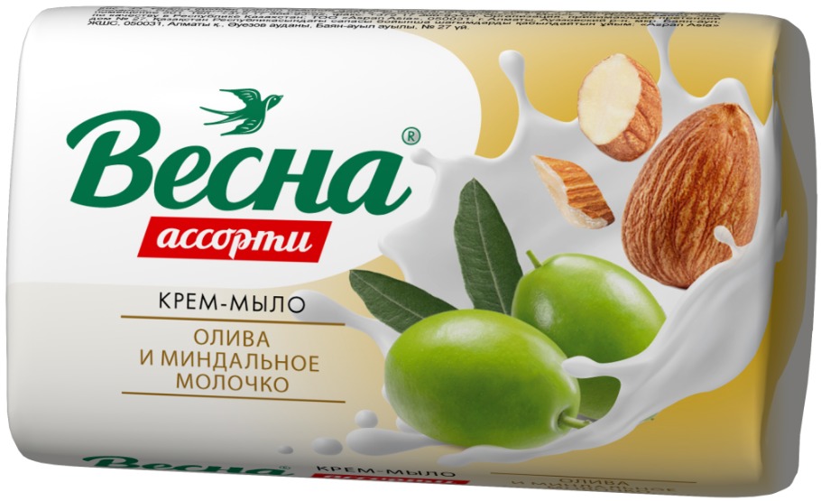 Весна мыло 90гр (Олива и миндальное молочко)
