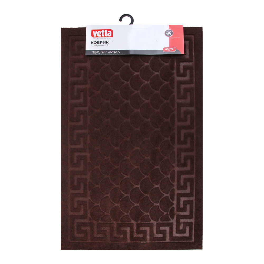 Коврик придверный тм VETTA, 45х75см, резиновый с ворсом, полиэстер
