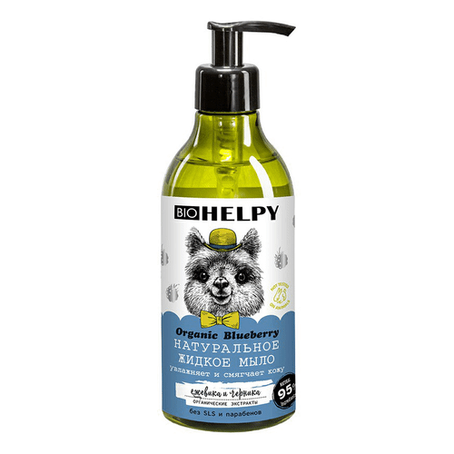 Bio Helpy Натуральное жидкое мыло для рук увлажняет и смягчает ежевика и черника 400мл