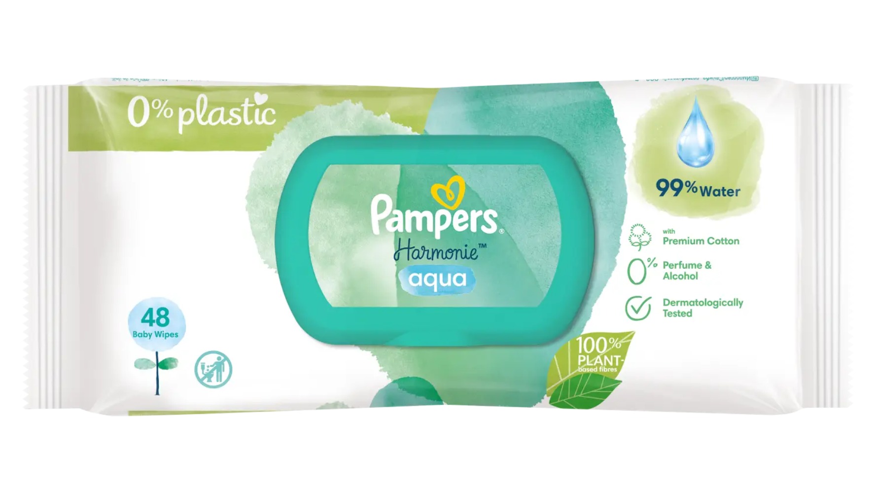 Pampers Салфетки детские влажные Harmonie Aqua 48шт Pampers Салфетки детские влажные Harmonie Aqua 48шт