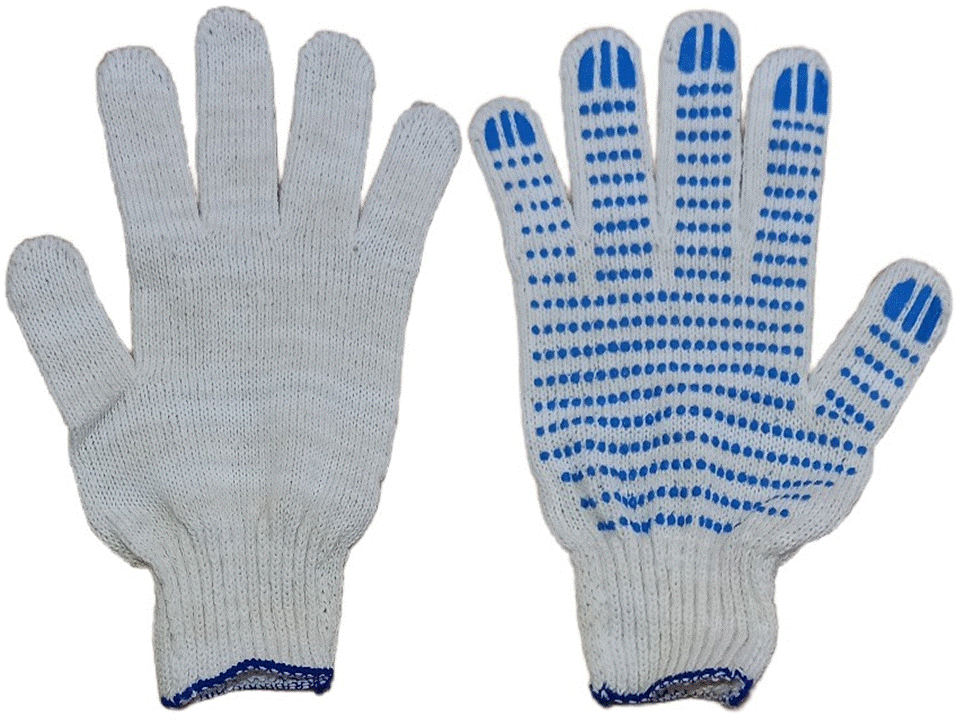 Перчатки х/б с ПВХ(4 нитки) 