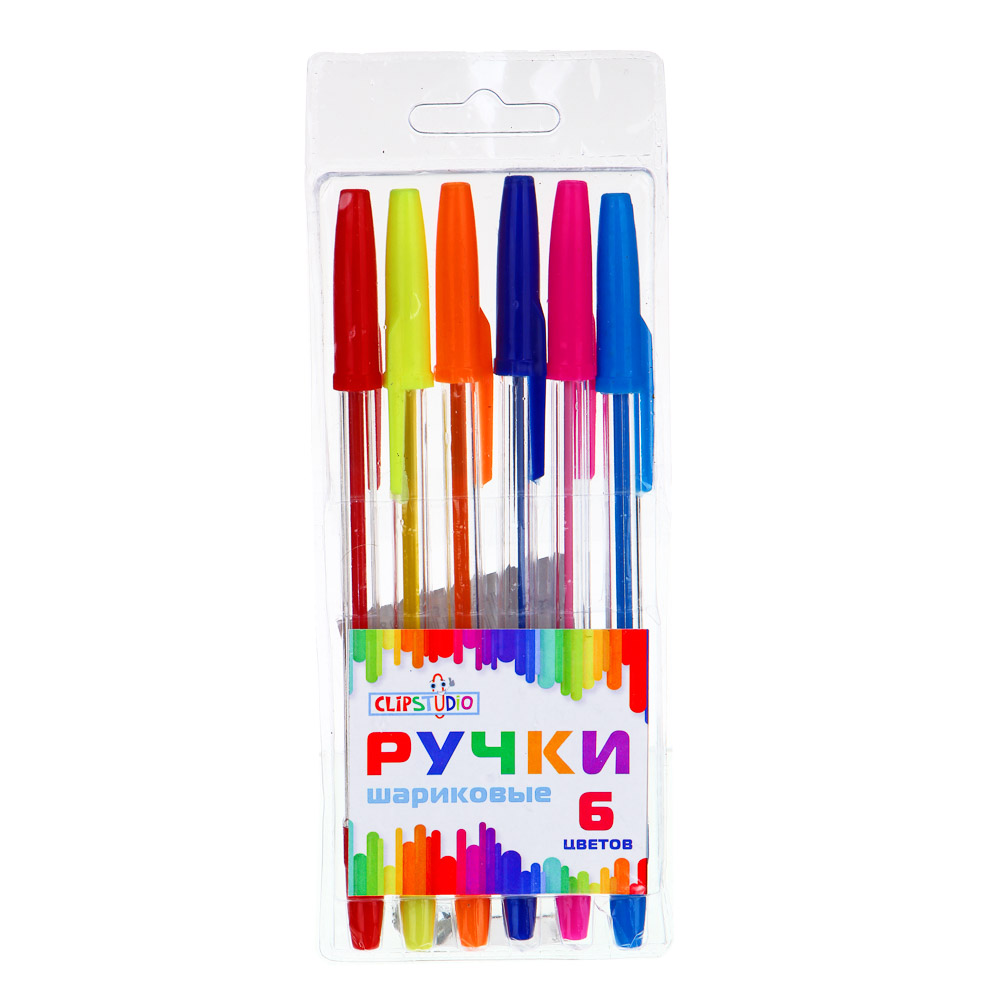 ClipStudio Набор ручек шариковых 6 цветов