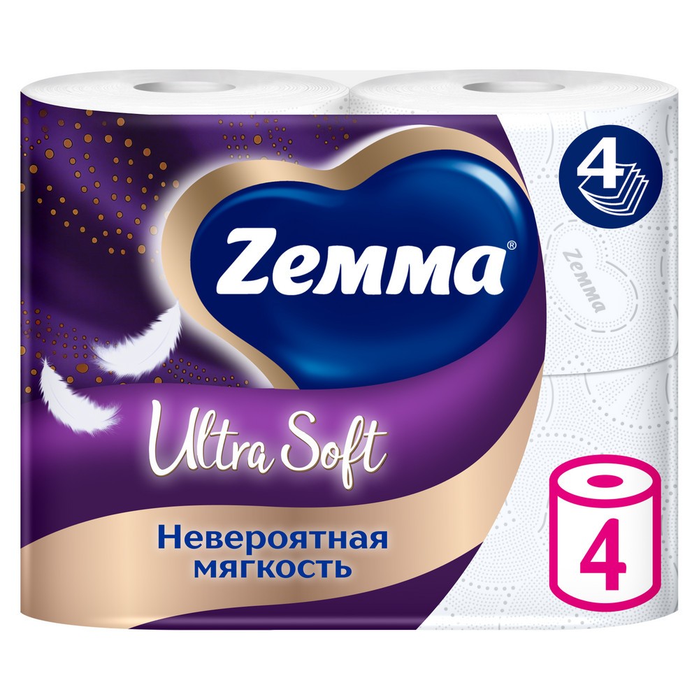 Зева/Земма туалетная бумага Ультра Софт 4-слойная 4шт 