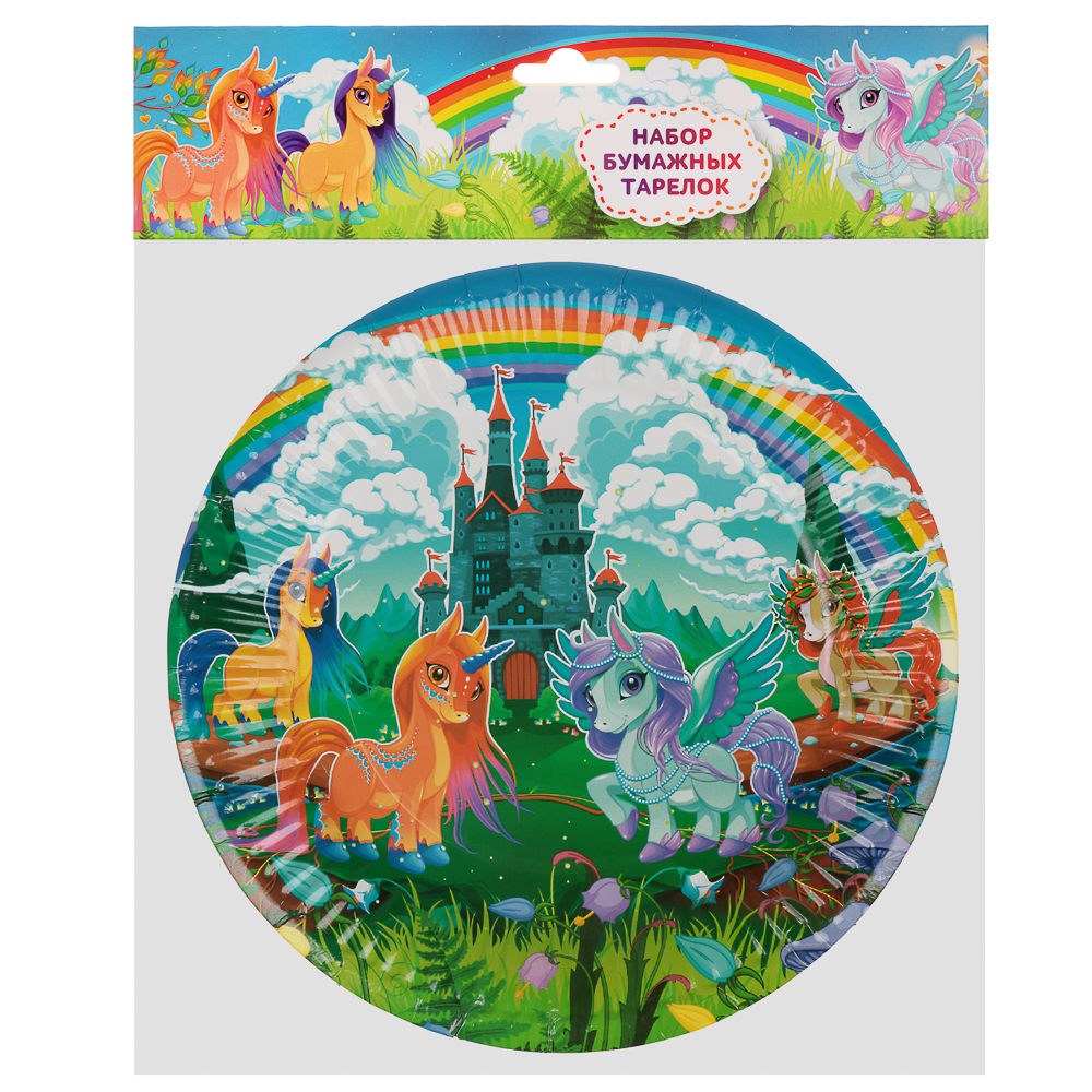 Набор бумажных тарелок d18см 6шт