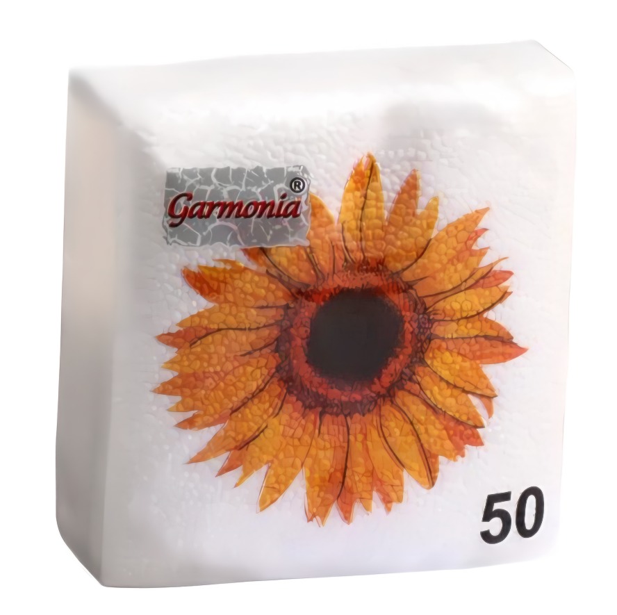 Салфетки "Гармония цвета" 50л многоцветие 24*24 Подсолнух