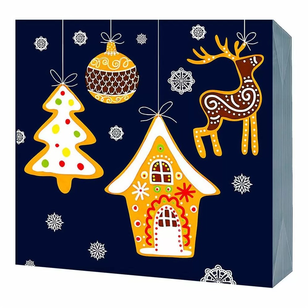 Салфетки "New line" Design НГ 3-слоя 20л 33*33 Новогодние пряники