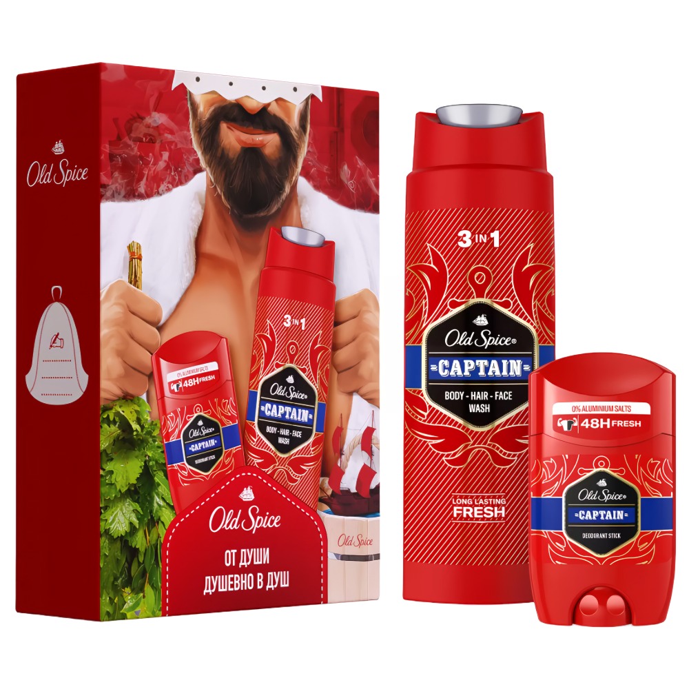 OLD SPICE Captain (Твердый дезодорант 50мл+Гель для душа 3в1 250мл)