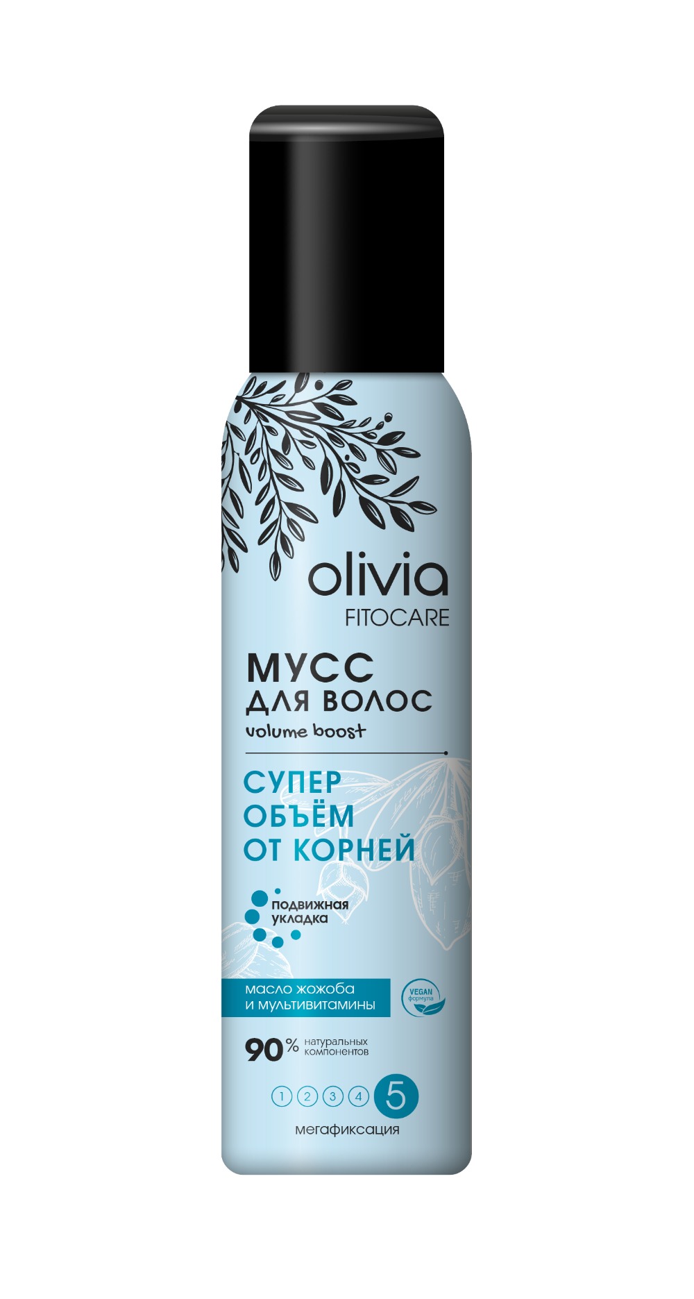 Olivia Fitocare  Мусс д/укладки волос Супер объем от корней мегафиксация 5, 150мл