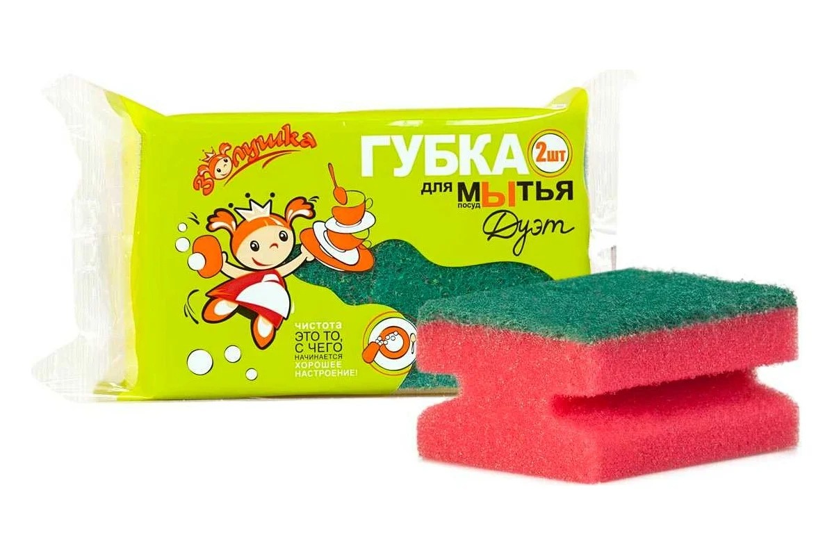Золушка дуэт губки для посуды 2шт профиль 