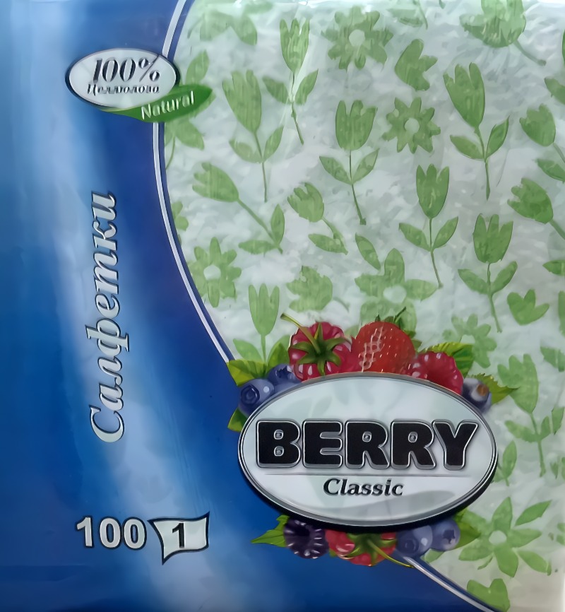 Салфетки Berry однослойные декоративные 100листов
