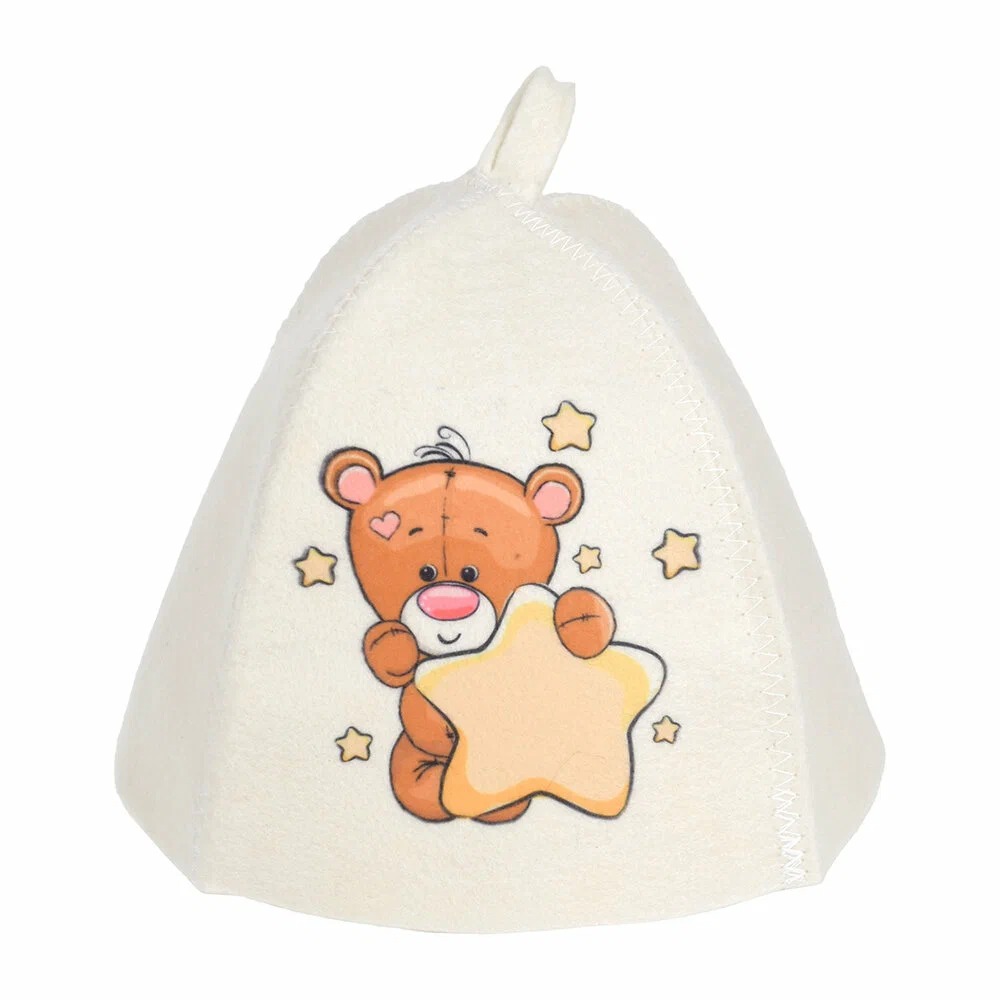 HotPot Шапка для бани и сауны детская "Мишка" войлок 41213