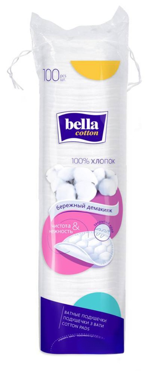 Ватные подушечки Cotton 100шт круглые мед.3744