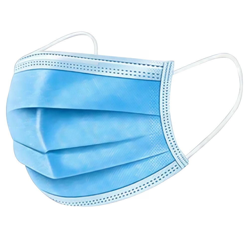 Трехслойная маска синяя (инд.упаковка) 