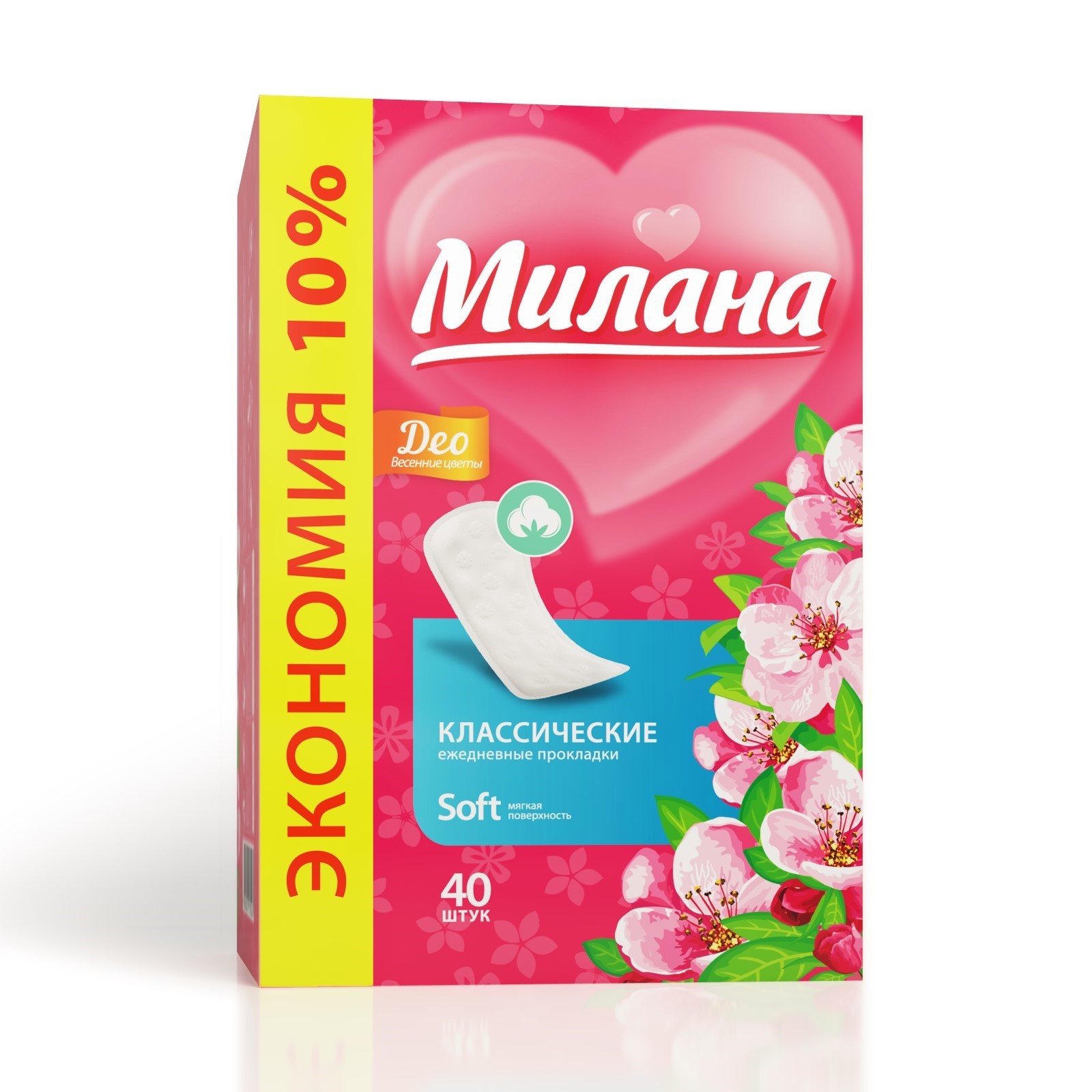 Милана Классик део софт эконом ежедневные Весенние цветы 40 шт 4103/40
