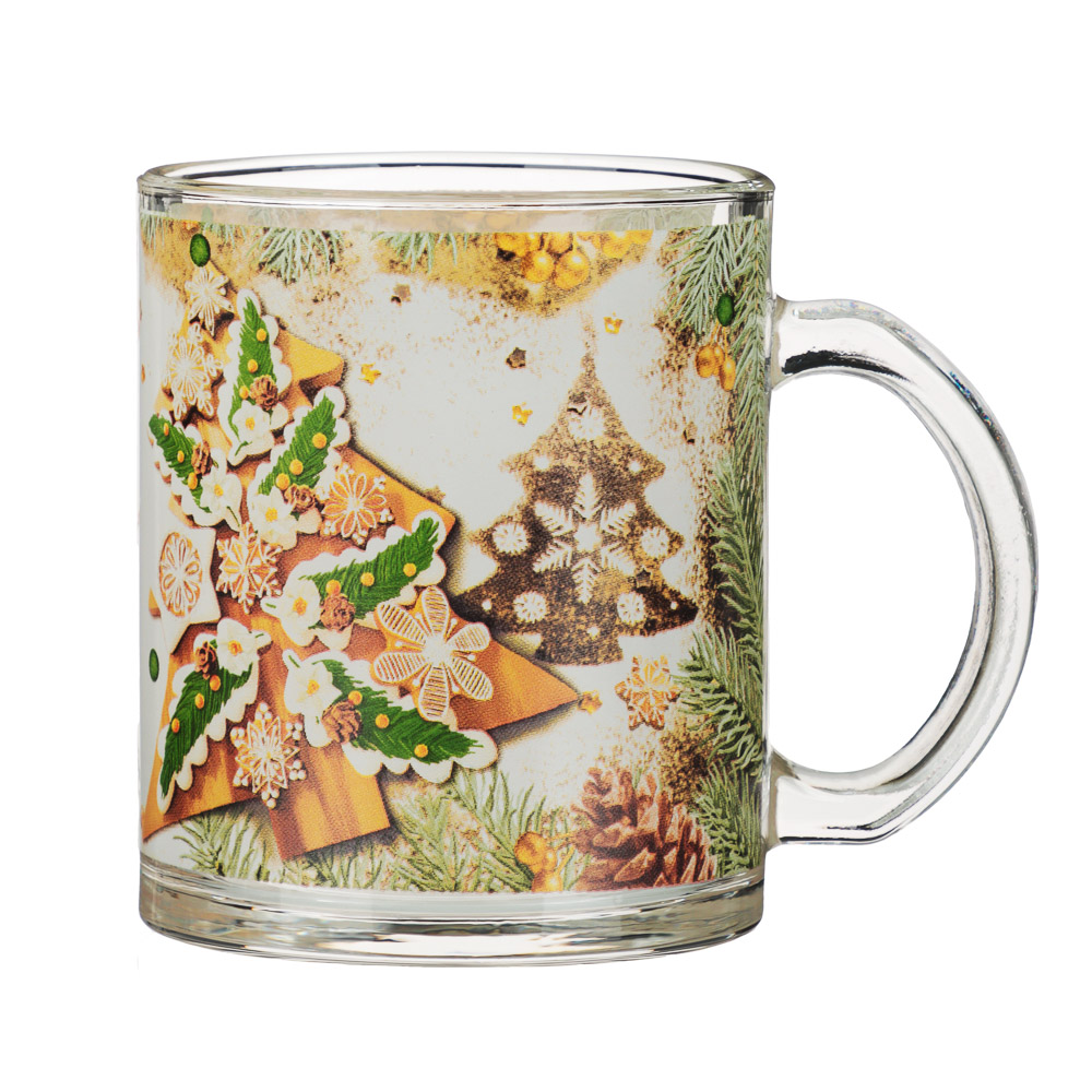 Зимний микс Кружка 320мл, стекло, 3 дизайна