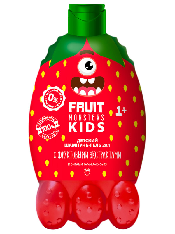 Фрутомонстры Шампунь-гель 2в1 Малина 400мл