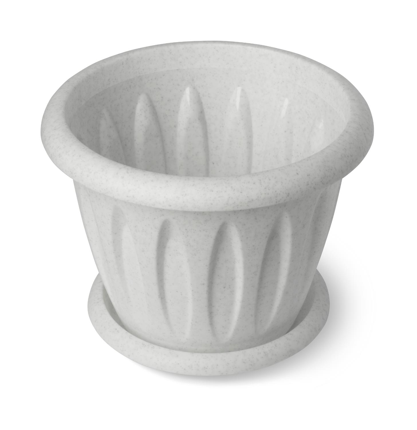 Горшок для растений "Фелиция" мрамор 10.4л д320 с поддонником С106М