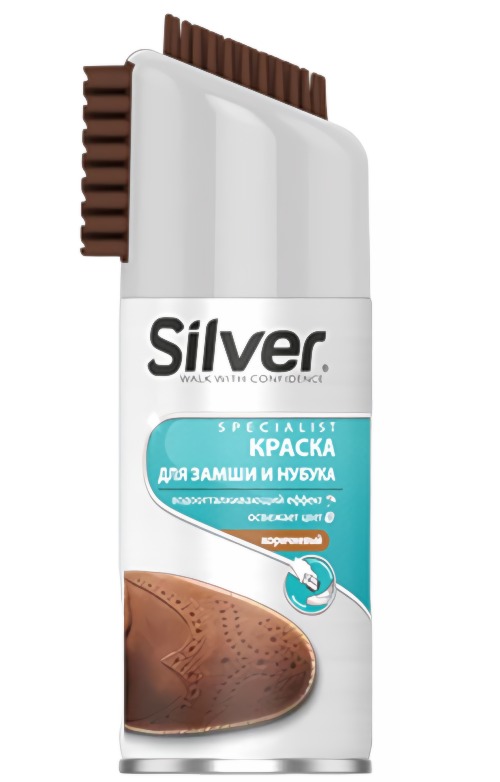 Silver Premium спрей краска восстановитель д/нубука и замши 3в1 300мл SB3202 (коричневый)